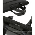 Logotipo personalizado Black PU Leather Impermeacto a impermeable maletas de 15 pulgadas Bag de la computadora portátil de 15 pulgadas Hombres con bolsillo delantero